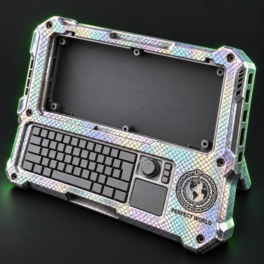 Slab CyberDeck case, flat tablet-style with keyboard and trackpad